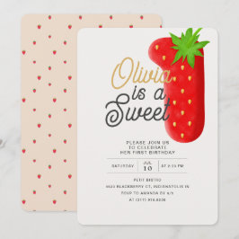 Eerste verjaardag Strawberry Sweet One Kaart
