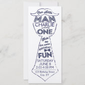 Eerste verjaardag Stropdas/snor uitnodiging (Voorkant)