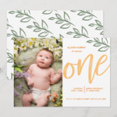 Eerste verjaardag: Stuffer verf vertrekt Kaart (Voorkant / Achterkant)