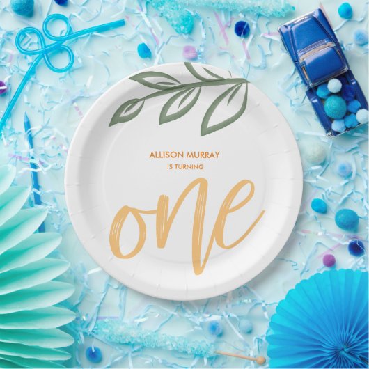 Eerste verjaardag: Stuffer verf vertrekt Papieren Bordje (Feest)