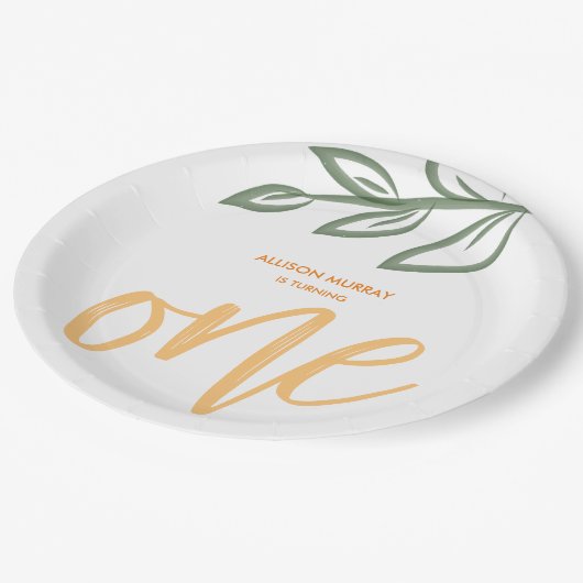 Eerste verjaardag: Stuffer verf vertrekt Papieren Bordje (Gekanteld)