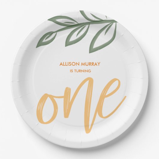 Eerste verjaardag: Stuffer verf vertrekt Papieren Bordje (Voorkant)