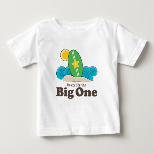 Eerste verjaardag Surf Baby T shirt (Voorkant)
