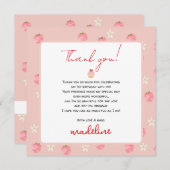 Eerste verjaardag Sweet Berry Bedankkaart (Voorkant / Achterkant)