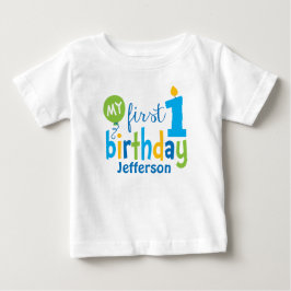 Eerste verjaardag T-shirt gepersonaliseerd
