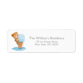 Eerste verjaardag Teddy Bear Ice Cream Etiket (Voorkant)