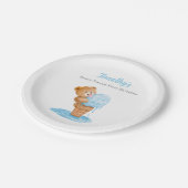 Eerste verjaardag Teddy Bear Ice Cream Papieren Bordje (Gekanteld)