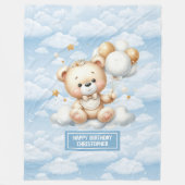 Eerste verjaardag teddydeken met monogram naam fleece deken (Voorkant)
