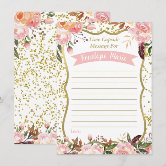 Eerste Verjaardag Tijd Capsule Kaart (Voorkant / Achterkant)