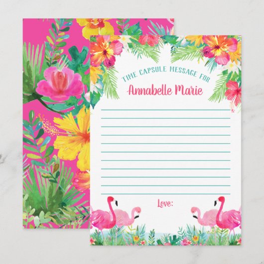 Eerste Verjaardag Tijd Capsule Kaart (Voorkant / Achterkant)