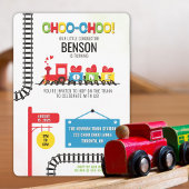 Eerste verjaardag trein uitnodiging