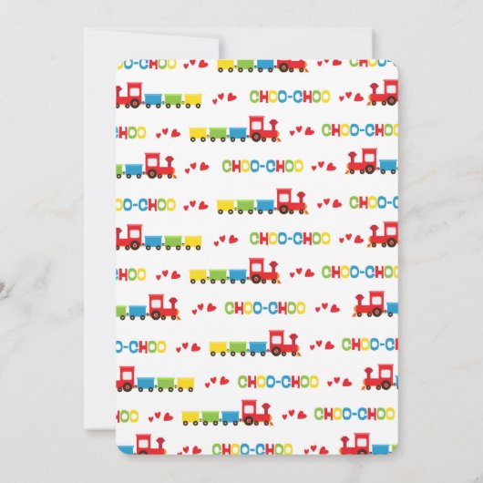 Eerste verjaardag trein uitnodiging (Achterkant)