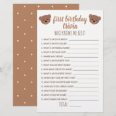 Eerste verjaardag Trivia die me het beste spel ken (Voorkant / Achterkant)