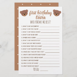 Eerste verjaardag Trivia die me het beste spel ken