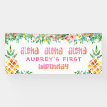 Eerste verjaardag tropische ananas bloemen