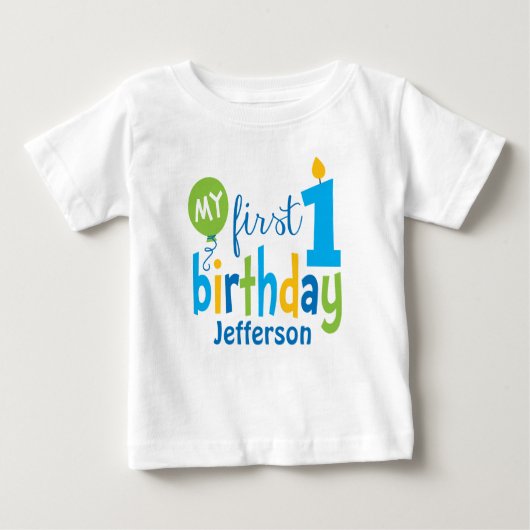 Eerste verjaardag Tshirt gepersonaliseerd (Voorkant)