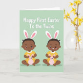 Eerste verjaardag Tweeling kaart (Gele Bloem)