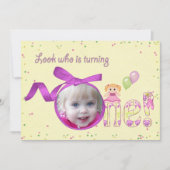 Eerste verjaardag Uitnodiging (Voorkant)