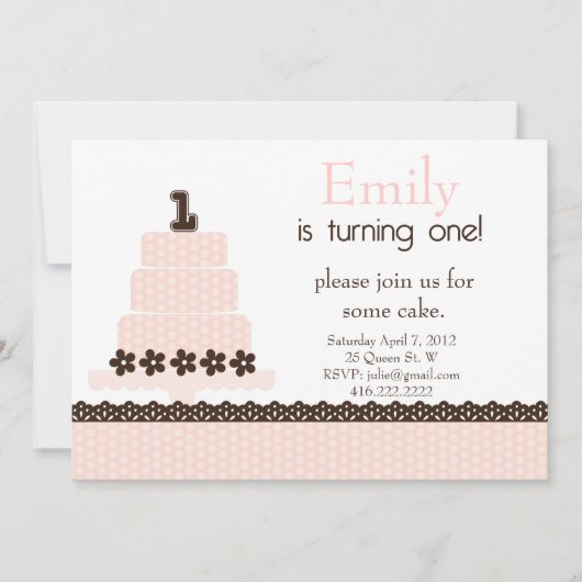 Eerste verjaardag! Uitnodiging (Voorkant)