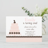 Eerste verjaardag! Uitnodiging (Staand voorkant)