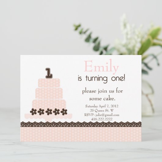 Eerste verjaardag! Uitnodiging (Staand voorkant)