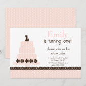 Eerste verjaardag! Uitnodiging (Voorkant / Achterkant)