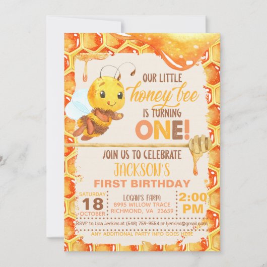 Eerste verjaardag uitnodiging (Voorkant)