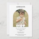 Eerste Verjaardag Uitnodiging 1e One Photo Boy Gir (Voorkant)