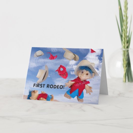 Eerste verjaardag Uitnodiging cowboy PERSONALISERE (Voorkant)