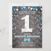 Eerste Verjaardag Uitnodiging Jongen One Navy Blue (Voorkant)