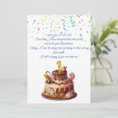 Eerste Verjaardag Uitnodiging Kaars (Staand voorkant)