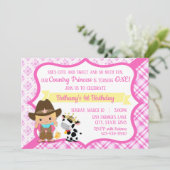 Eerste verjaardag Uitnodiging prinses (Staand voorkant)