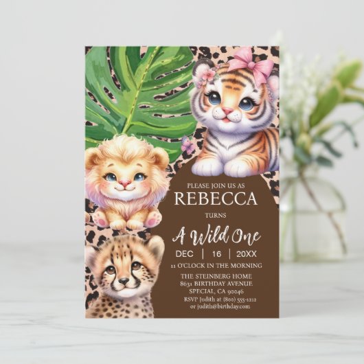 Eerste verjaardag uitnodigingen (Staand voorkant)