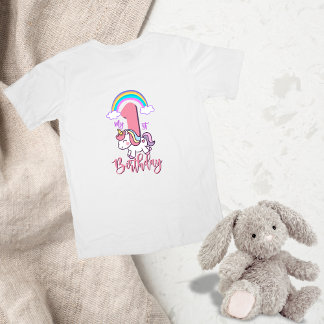 Eerste Verjaardag Unicorn Thema Shirt