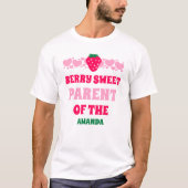 Eerste verjaardag van aardbei-ouder t-shirt (Voorkant)