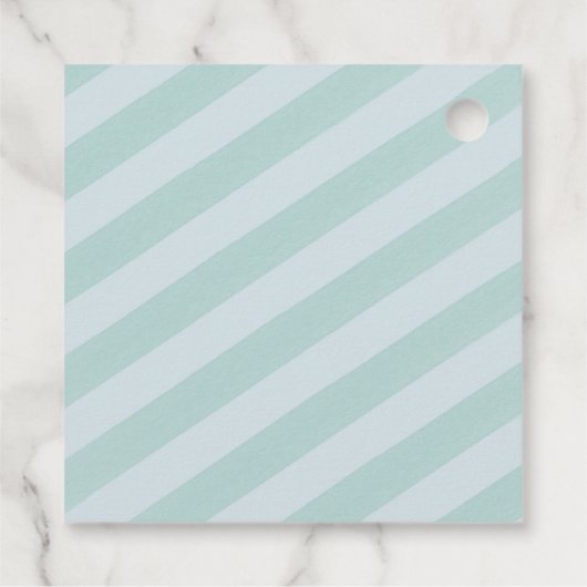 Eerste verjaardag van Aqua Blue en Gold Bedankjes Labels (Achterkant)