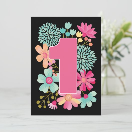 Eerste verjaardag van baby nummer 1 Aangepaste uit Kaart (Staand voorkant)