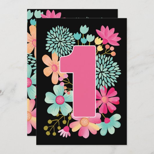 Eerste verjaardag van baby nummer 1 Aangepaste uit Kaart (Voorkant / Achterkant)