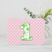 Eerste verjaardag van baby's Aangepaste naam Shamr Kaart (Staand voorkant)