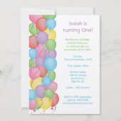 Eerste verjaardag van baby's ballonnen Aangepast u Kaart (Achterkant)