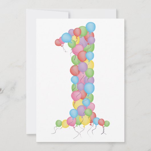 Eerste verjaardag van baby's ballonnen Aangepast u Kaart (Voorkant)