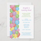 Eerste verjaardag van baby's ballonnen Aangepast u Kaart (Achterkant)