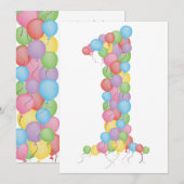 Eerste verjaardag van baby's ballonnen Aangepast u Kaart (Voorkant / Achterkant)