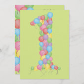 Eerste verjaardag van baby's ballonnen Aangepast u Kaart (Voorkant / Achterkant)
