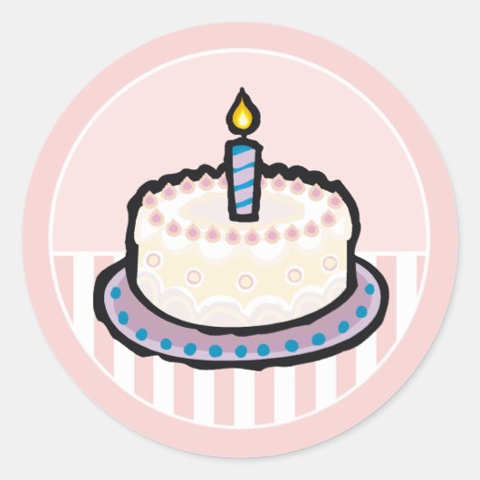 Eerste verjaardag van baby's Uitnodigingstickers Ronde Sticker (Voorkant)