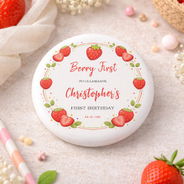 Eerste verjaardag van Berry | Eerste verjaardag va Ronde Button 3,2 Cm