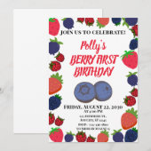 Eerste verjaardag van Berry Kaart (Voorkant / Achterkant)