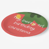 Eerste verjaardag van Berry Papieren Bordje (Gekanteld)