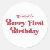 Eerste verjaardag van Berry Ronde Sticker (Voorkant)