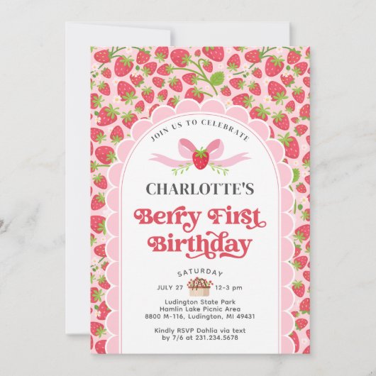 Eerste verjaardag van Berry Verjaardag 1e verjaard Kaart (Voorkant)